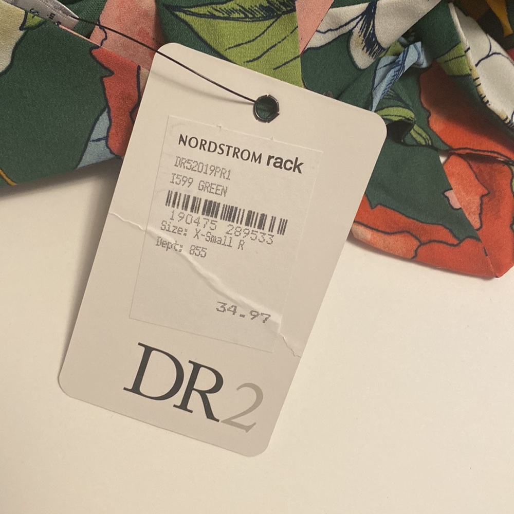 NWT DR2 Green Floral Halter Maxi Dress XS - Picture 2 of 5